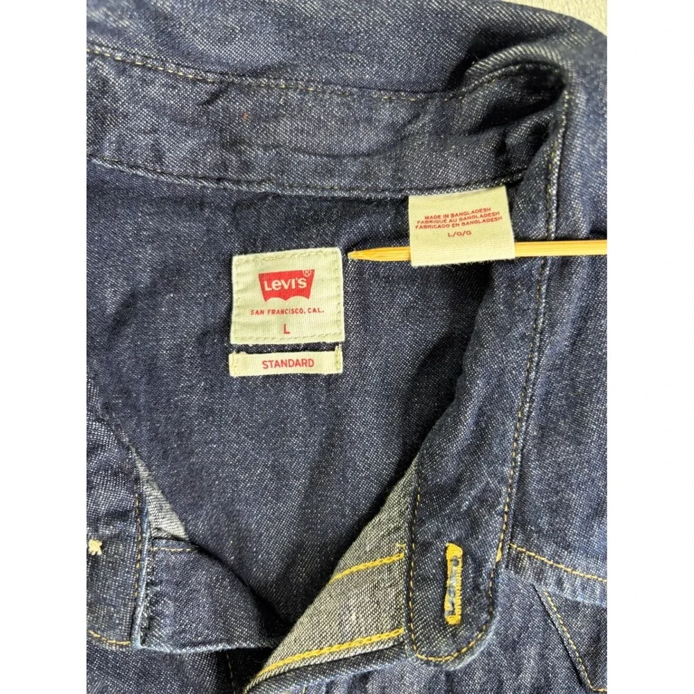 Levi's Standard Fit Western Men's Casual Button-Down Shirt L Blue
